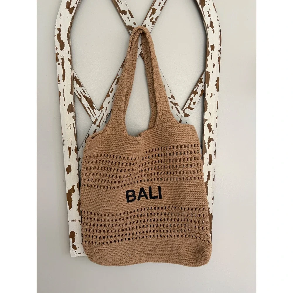 Handwoven Bohemian Macramé Bali Tote Bag Crochet BALI‎ Cotton Purse